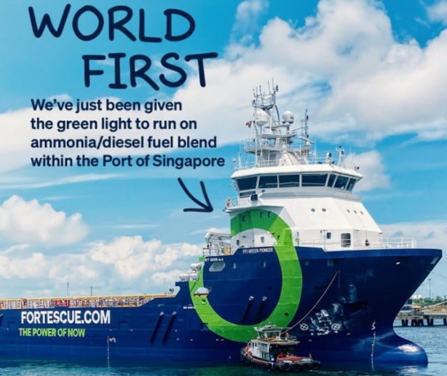 World First Ammonia Bunkering Fortescue