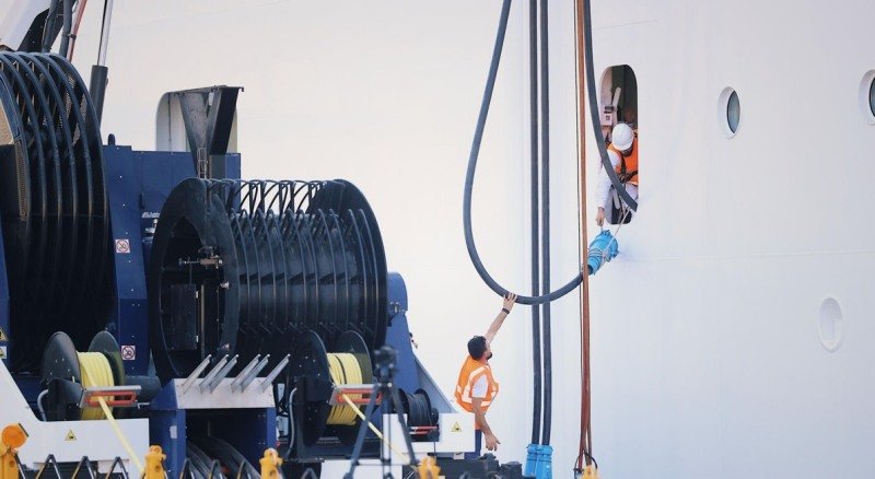 MSC Shore power in valletta Port